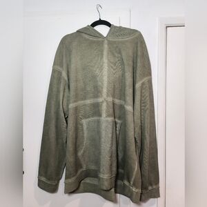 Men's Cross Stich Olive Hoodie Sweater